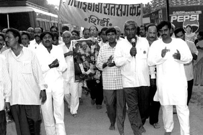 parading through shirdi with Babas picture on the festival of Vijayadasami