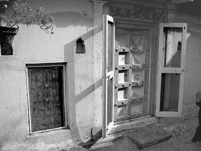 Bayajabai house. It is said that baba used to stand on the stone seen in front of the door Bayajabai house. It is said that baba used to stand on the stone seen in front of the door